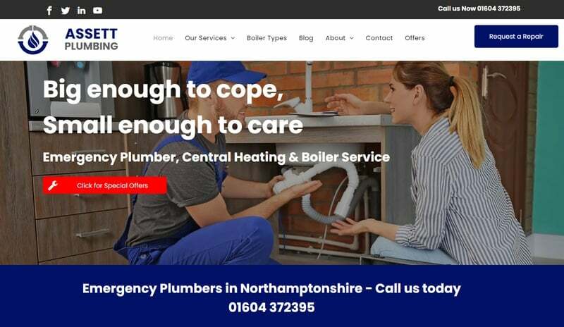 Assett Plumbing plumbing in Northamptonshire local Search Engine optimisation and pay per click PPC